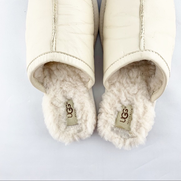 ❤️SOLD❤️Ugg Leather Cream Bedroom Slippers • - Picture 6 of 8